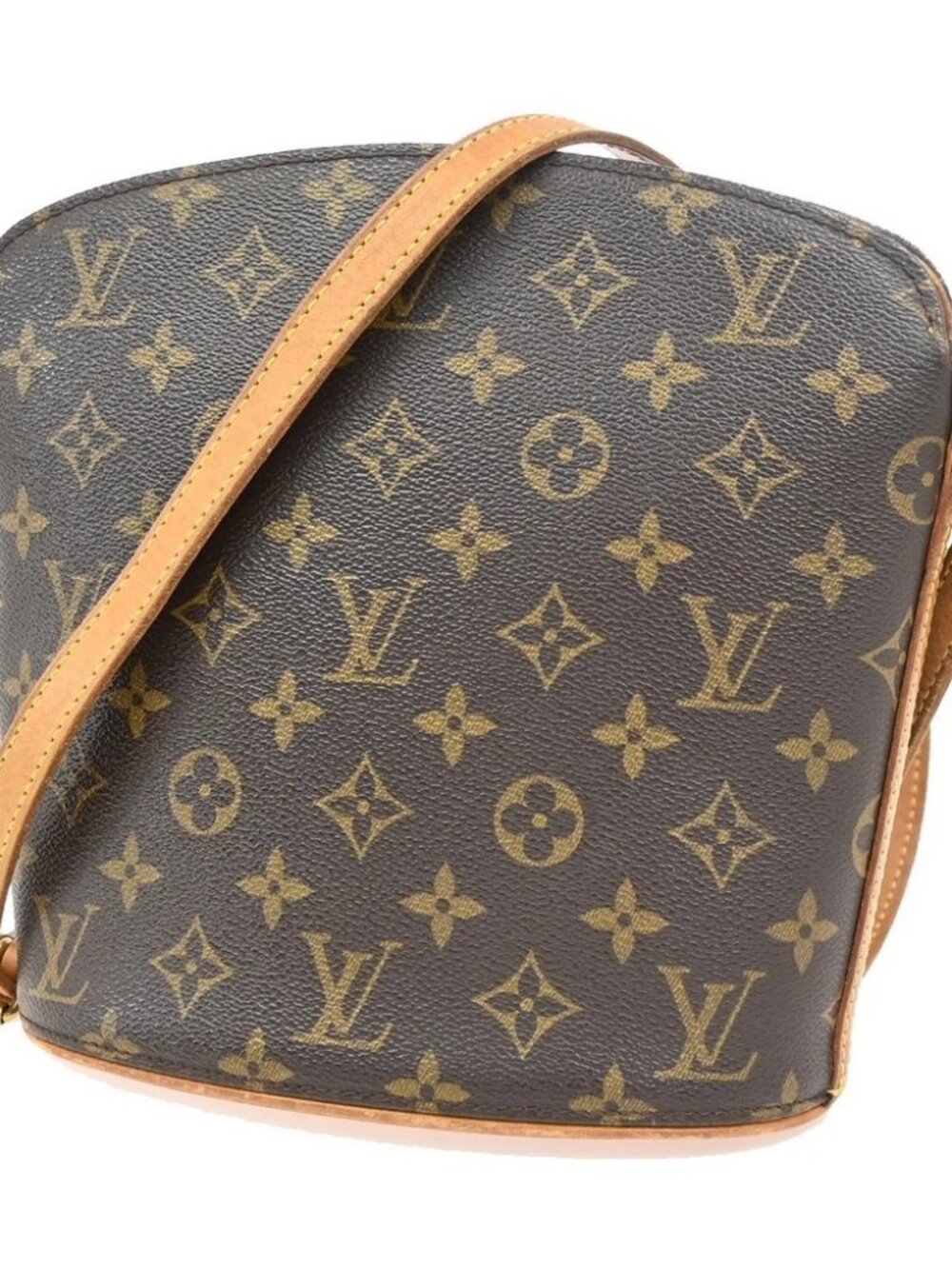LOUIS VUITTON Logo Drouot Shoulder Bag Monogram Leather Brown M51290 70TA711